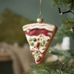 Anhänger Fancy, Bunt, Pizzastück, 11 Cm