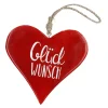 Anhänger Herz, Glückwunsch/rot, 14.5 Cm