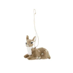 Anhänger Rehkitz, Dunkelbraun, Liegend, 6 Cm