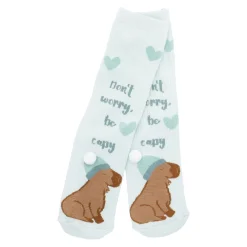 Anti-Rutschsocken Xmas, Capybara Grün, Größe 36 - 41