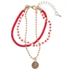 Armband Weihnachten, Schneeflocke, Rot/gold