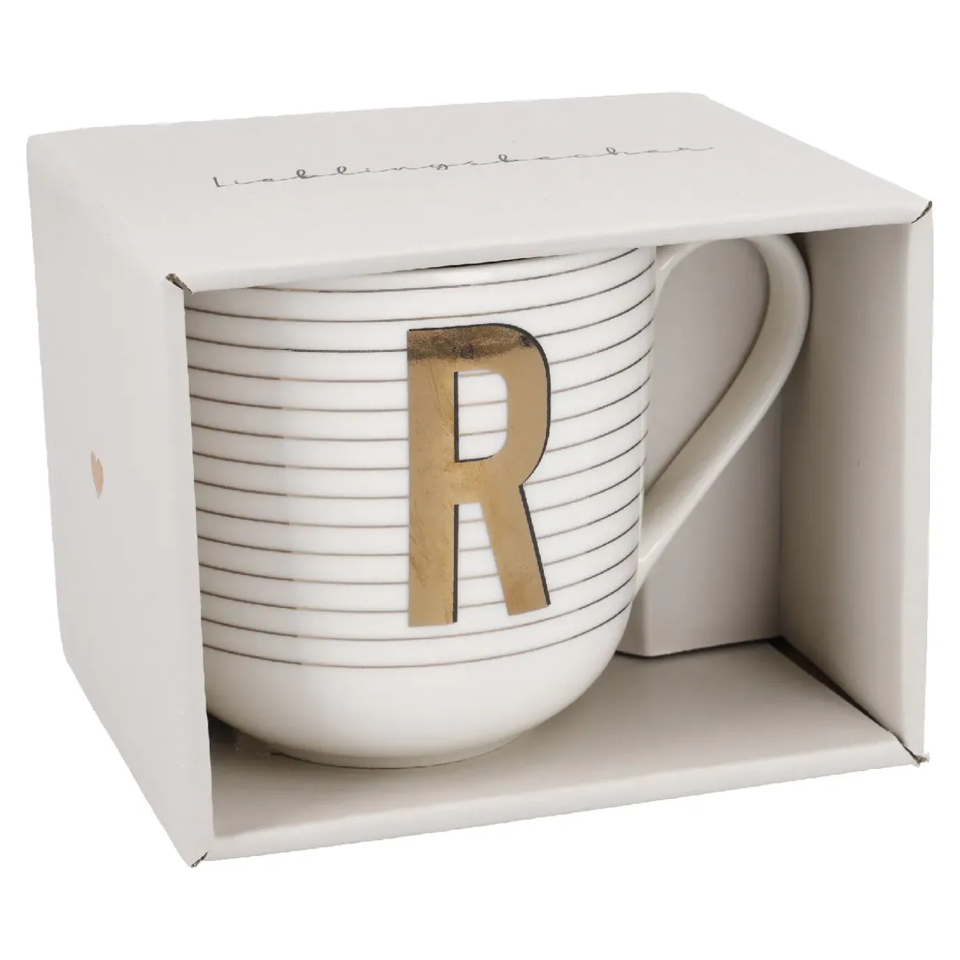 Becher Buchstabe/Streifen, R, 450 Ml