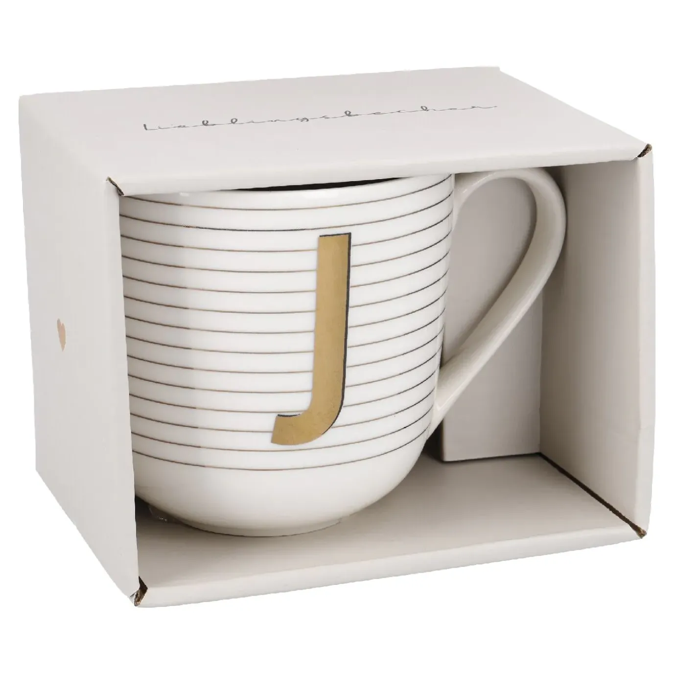 Becher Buchstabe/Streifen, J, 450 Ml