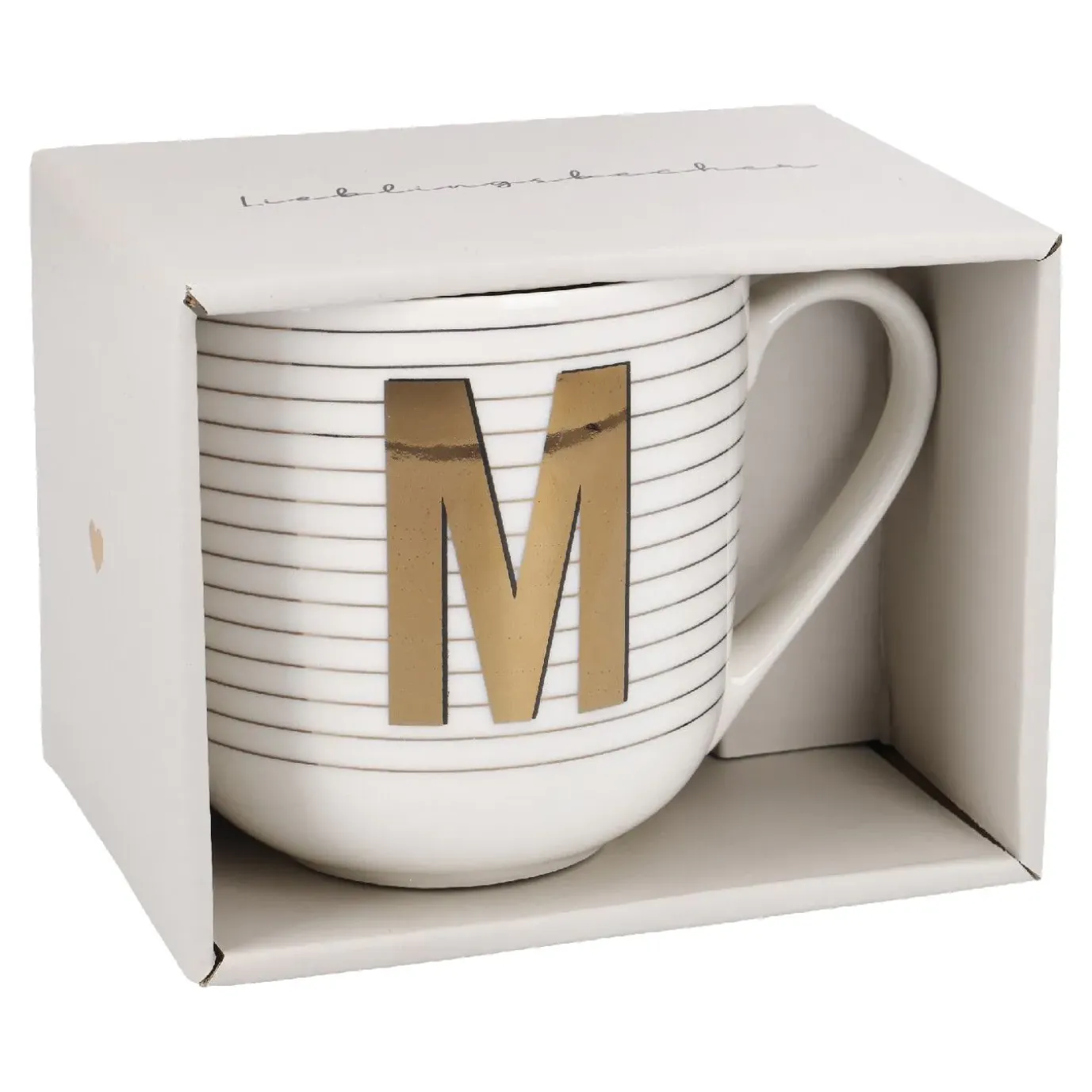 Becher Buchstabe/Streifen, M, 450 Ml