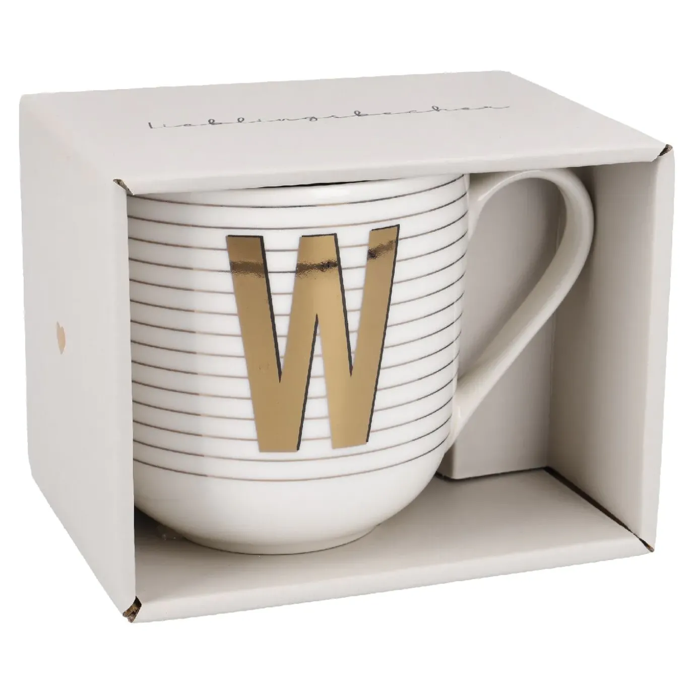 Becher Buchstabe/Streifen, W, 450 Ml