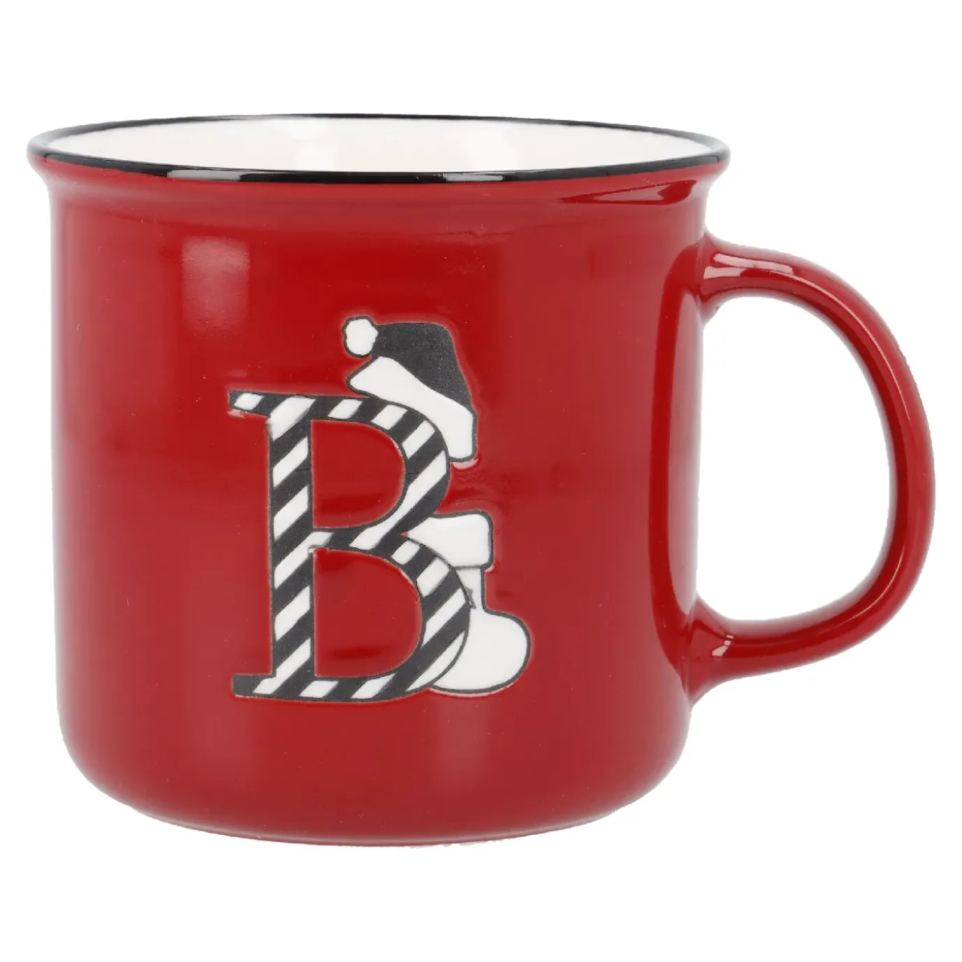 Becher Buchstabe/Weihnachten, B/Streifen, 540 Ml