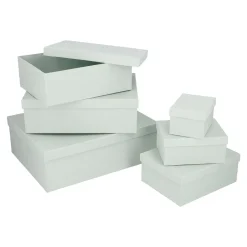 6er Set Geschenkkarton Uni, Hellsalbei