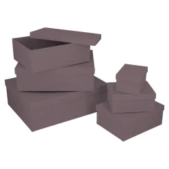 6er Set Geschenkkarton Uni, Lila
