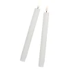 2er Set LED-Stabkerze Rustik, Hellcreme, 24.5 Cm