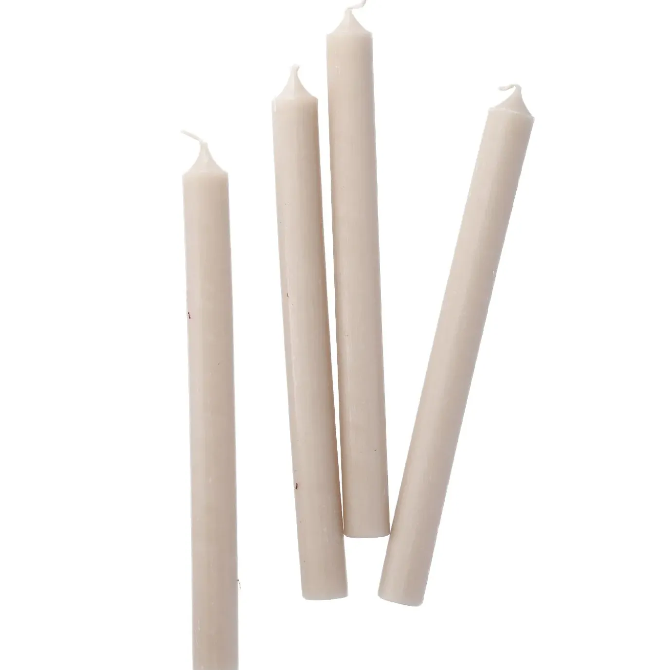 4er Set Stabkerze Rustik, Sand, 25 Cm