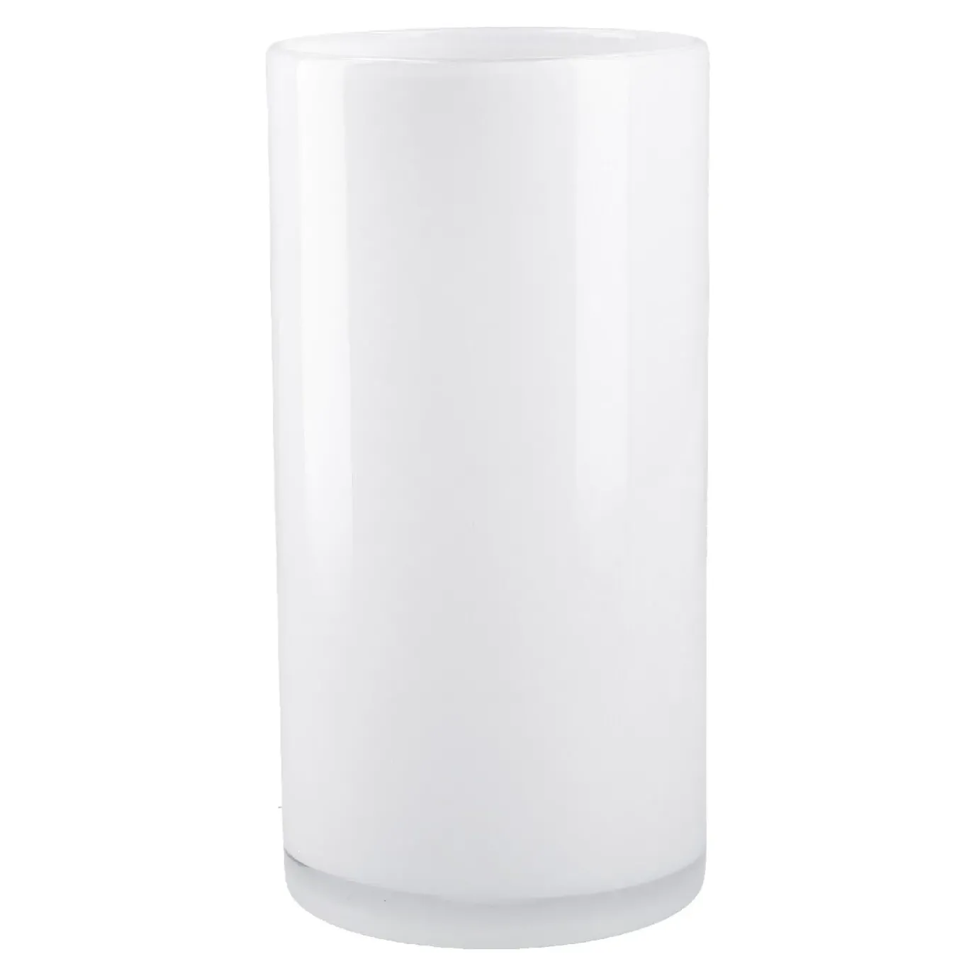 Glas-Vase Zylinder/Opal, Weiß, 12 X 24 Cm