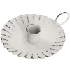 Kerzenständer Mini, Stabkerze, Weiß, Flach/Wellen