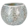 Kugel-Windlicht Mosaik, Hellblau/silber, 10 X 8 Cm
