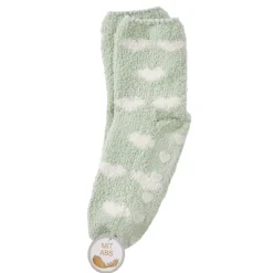 Kuschelsocken Anti-Rutsch, Herzen/grün