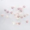 LED-Lichterkette Textilball, Pink/weiß/lila, 24er