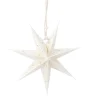 Papierstern Punkte, Weiß/gold, Streifen, 18 Cm