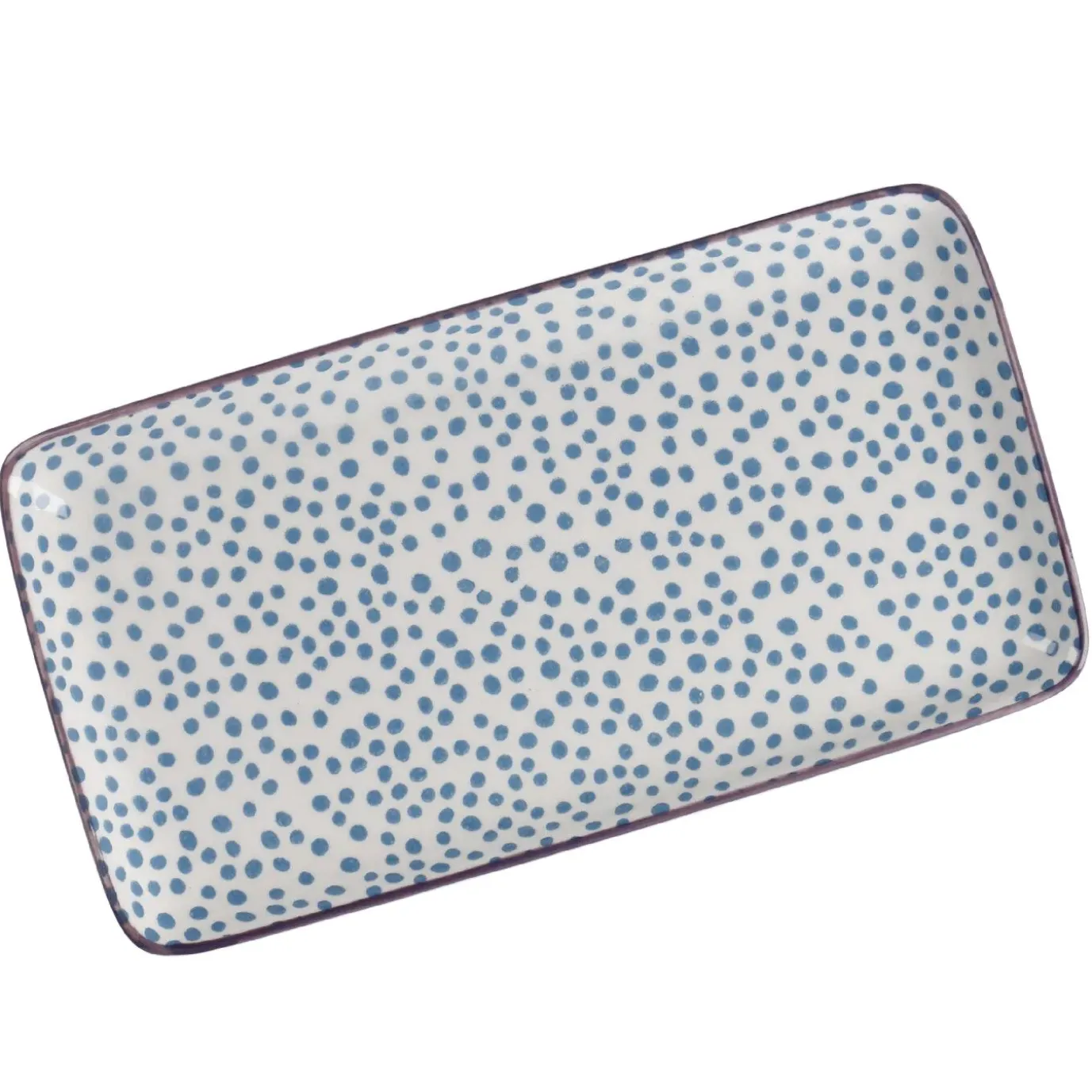 Platte China, Blau, Dots, 23 Cm