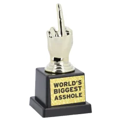 Pokal Stinkefinger, Gold, 12 Cm