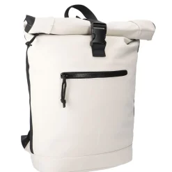 Rucksack Rolltop Mit Reflektor, Beige, 16 Liter