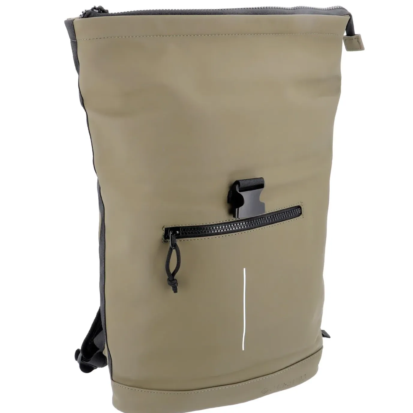 Rucksack Rolltop Mit Reflektor, Oliv, 16 Liter