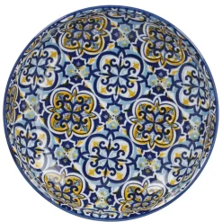 Schale China, Flach, Blau/gelb, 15 Cm