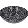 Schale China, Tief, Perlen, Schw/wss, 13 Cm