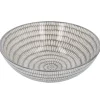 Schale China, Tief, Stäbchen/Kreis, Dunkelgrau/wss, 13 Cm