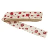 Schleifenband Sterne, Creme/rot, 3 M