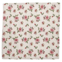 Serviette Rosen, Natur, 40 X 40 Cm