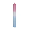 Stabkerze Dip-Dye, Altrosa/eisblau, 18 Cm