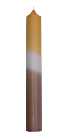 Stabkerze Dip-Dye, Karamell/taupe, 18 Cm