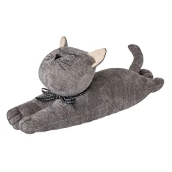 Türstopper Katze, Liegend/dunkelgrau, 38 Cm
