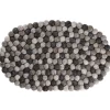 Untersetzer Filzkugeln, Oval/grau, 40 Cm