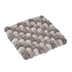 Untersetzer Filzkugeln,eckig, Taupe Mix, 18 Cm