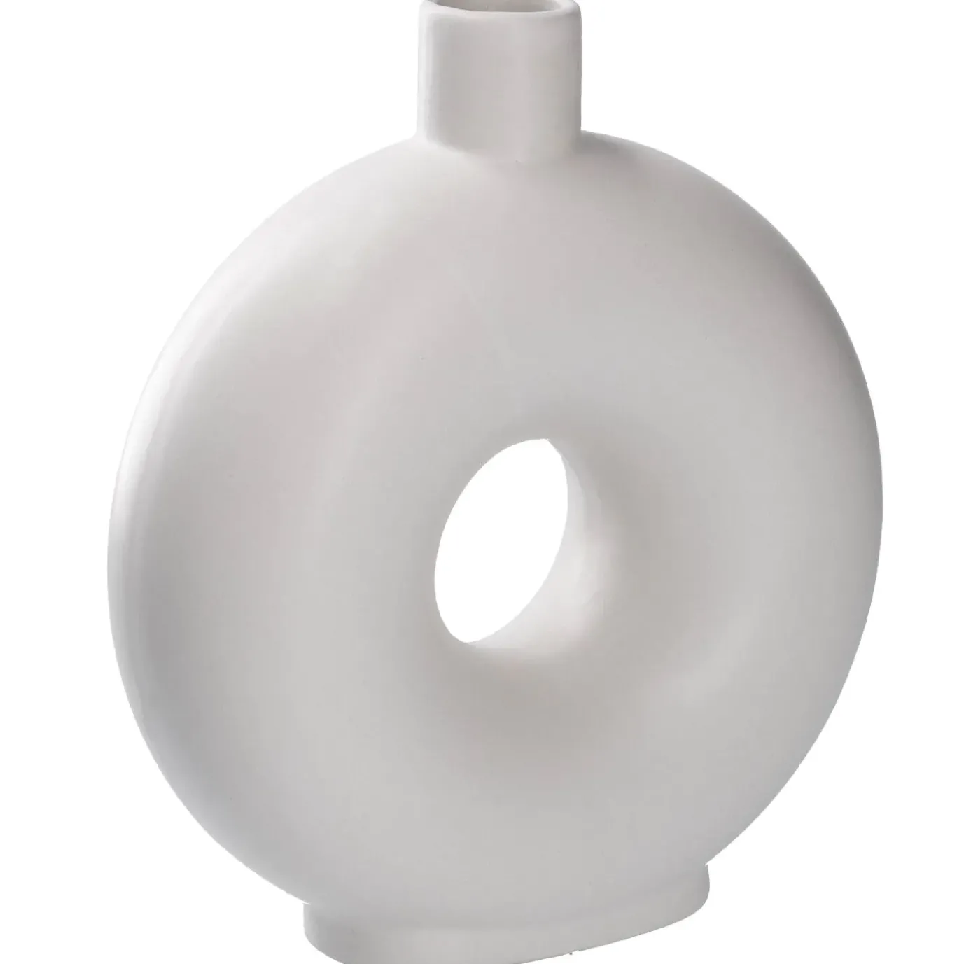 Vase Loch, Weiß, 20 Cm