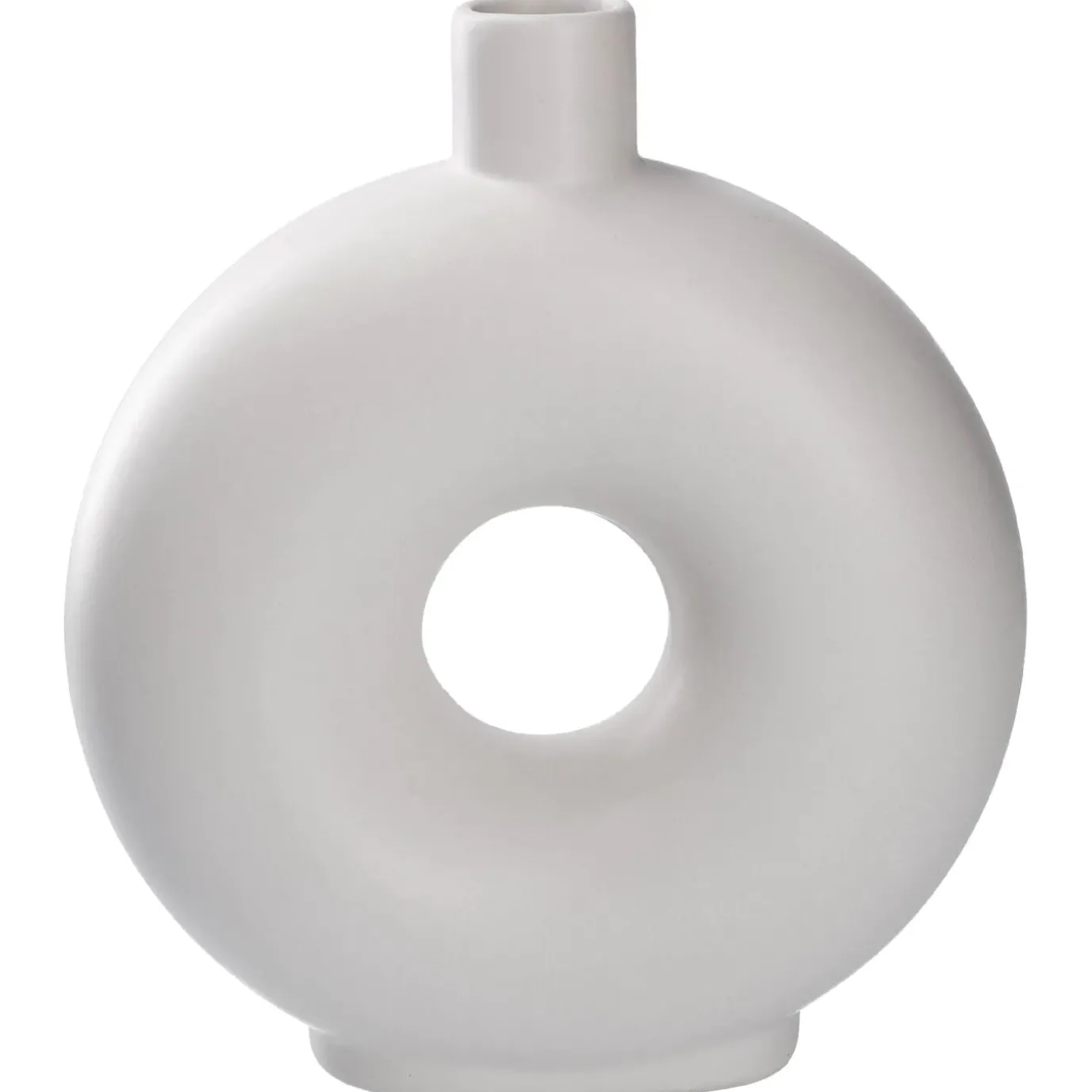 Vase Loch, Weiß, 20 Cm