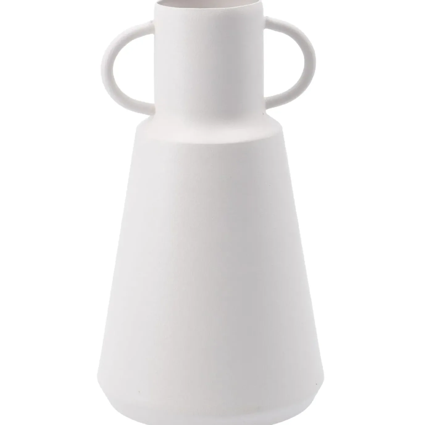 Vase Metall, Hoch/weiß, 19.5 Cm
