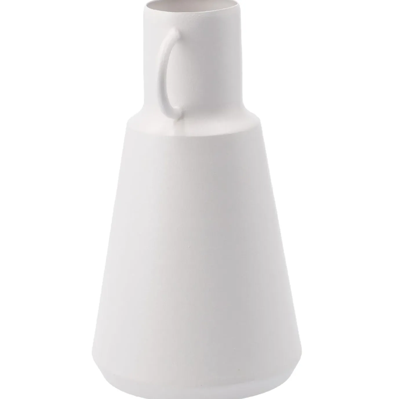 Vase Metall, Hoch/weiß, 19.5 Cm