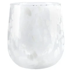 Vase Tupfen, Bauchig/weiß, 16 Cm