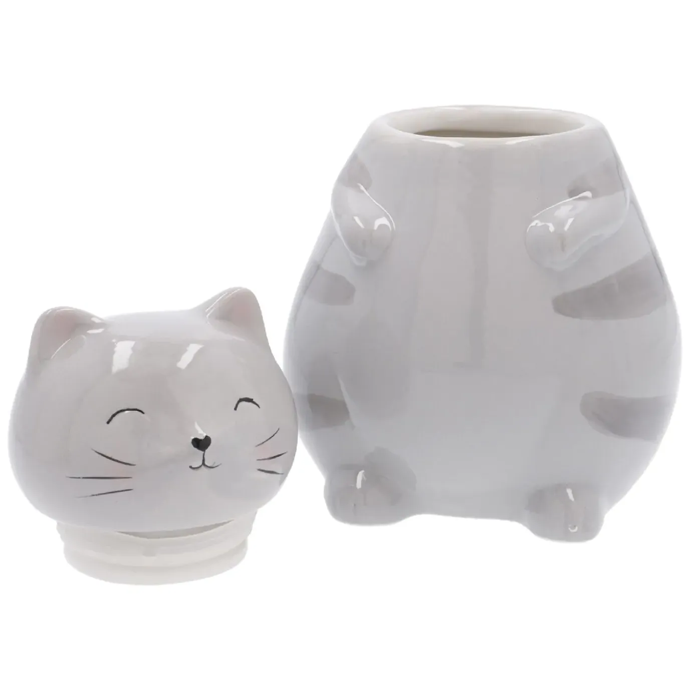 Vorratsdose Katze, Grau, 20 Cm